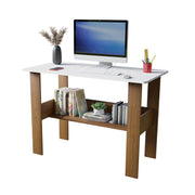 Lukzer Modern Desk with Bookshelf Study Table Made with Engineered Wood (ST-005/Dual Color)