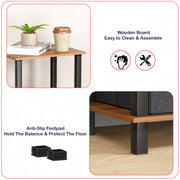 Lukzer 4-Tier Engineered Wood Bookshelf with Fabric Drawer (MRM-001/Oak Brown)