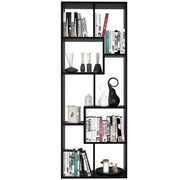Lukzer 8 Shelves Modern Engineered Wood Book Shelf with Storage Display Rack (MR-004/Black)