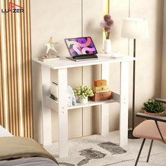 Lukzer Engineered Wood Kids Study Table with Open Shelf (ST-004S/White)
