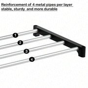 Lukzer Dual-Material Shoe Rack – Silver & Black, 3/4/5/6-Layer Storage Organizer