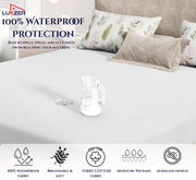 Lukzer Terry Cotton Waterproof Mattress Protector  White (MTP-WH-001)