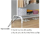 Lukzer Freestanding Metal Cloth Stand with Storage Shelf (MGS-001/White)