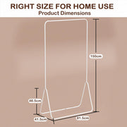 Lukzer Minimalist Single Rod Garment Stand with Coat Hanger – Modern Look (Black/White, 150x81.5x41.5cm)