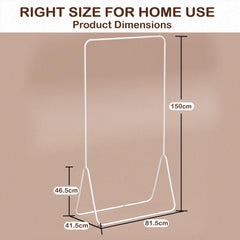 Lukzer Minimalist Single Rod Garment Stand with Coat Hanger – Modern Look (Black/White, 150x81.5x41.5cm)