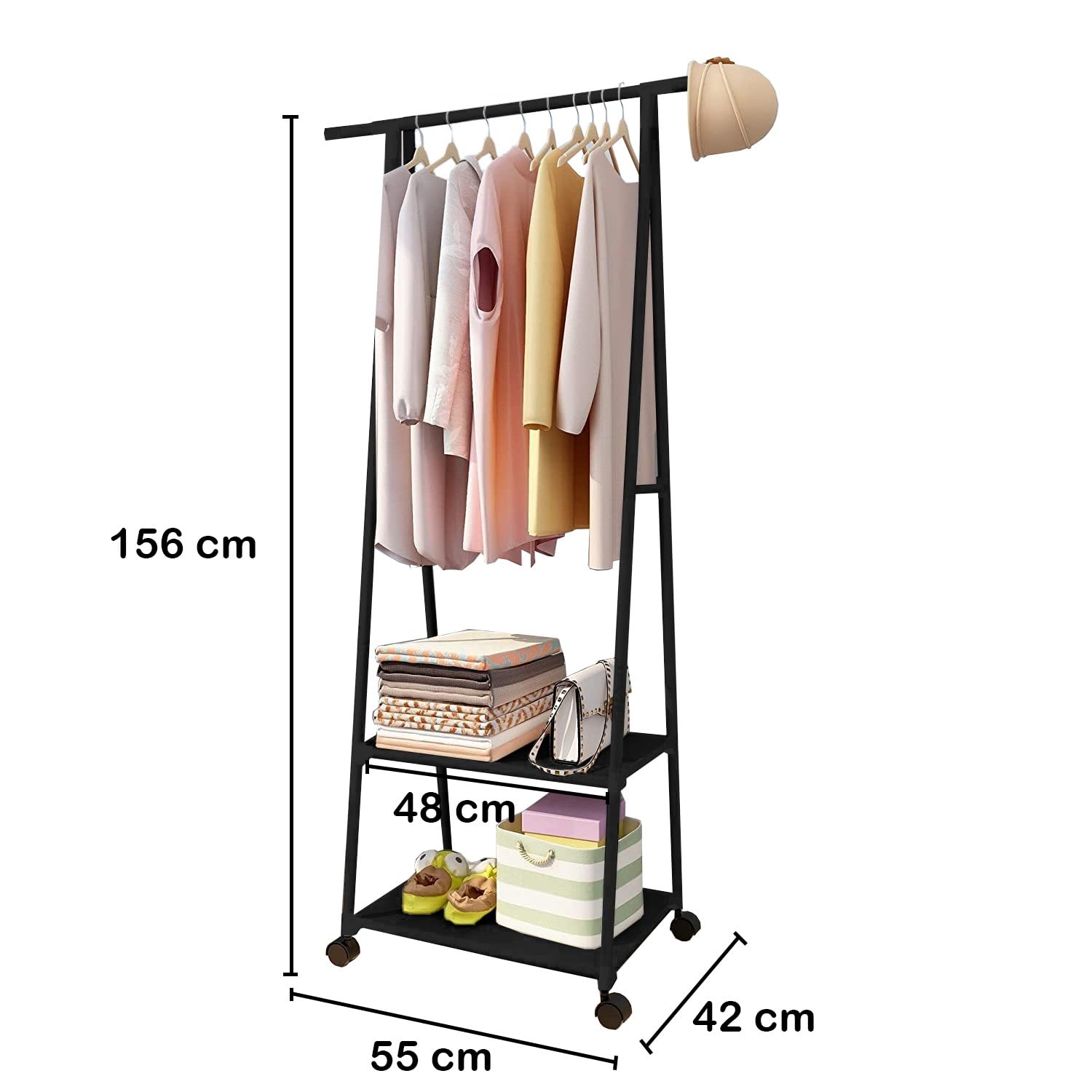 2 Bottom Shelves Garment Stand  | (A-Shape/AS-02)