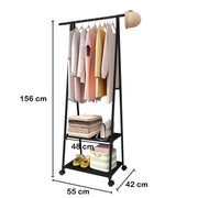 Lukzer A-Shape Garment Rack with 2 Bottom Shelves – MGR-010