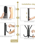 8 Hook Metal Coat Hanger Stand | (170 x 42cm)