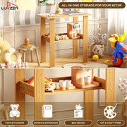 Lukzer Engineered Wood Kids Study Table with Open Shelf (ST-004S/Oak Light)