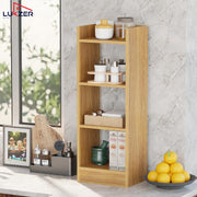 Lukzer 3 Layer Engineered Wood Multipurpose Rack Bookshelf Organizer Stand (MR-010/Light Oak)