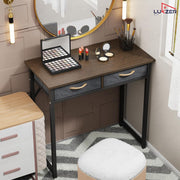 Lukzer Metal & Engineered Wood Office & Study Computer Desk with Drawer (STM-006/Black & Wenge)