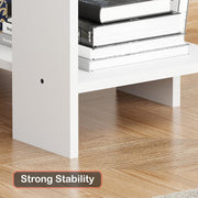 Lukzer Engineered Wood Study & Computer Table Office Desk with Bookshelf (ST-007/ White)
