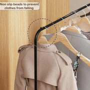 Lukzer Minimalist Single Rod Garment Stand with Coat Hanger – Modern Look (Black/White, 150x81.5x41.5cm)