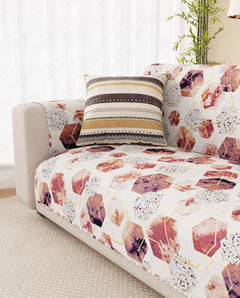Lukzer Quilted Reversible Marble Mesh Sofa Mat with WaveEdge Ultrasonic Cut (WITH BACK & HAND REST) - SC-204-01WB