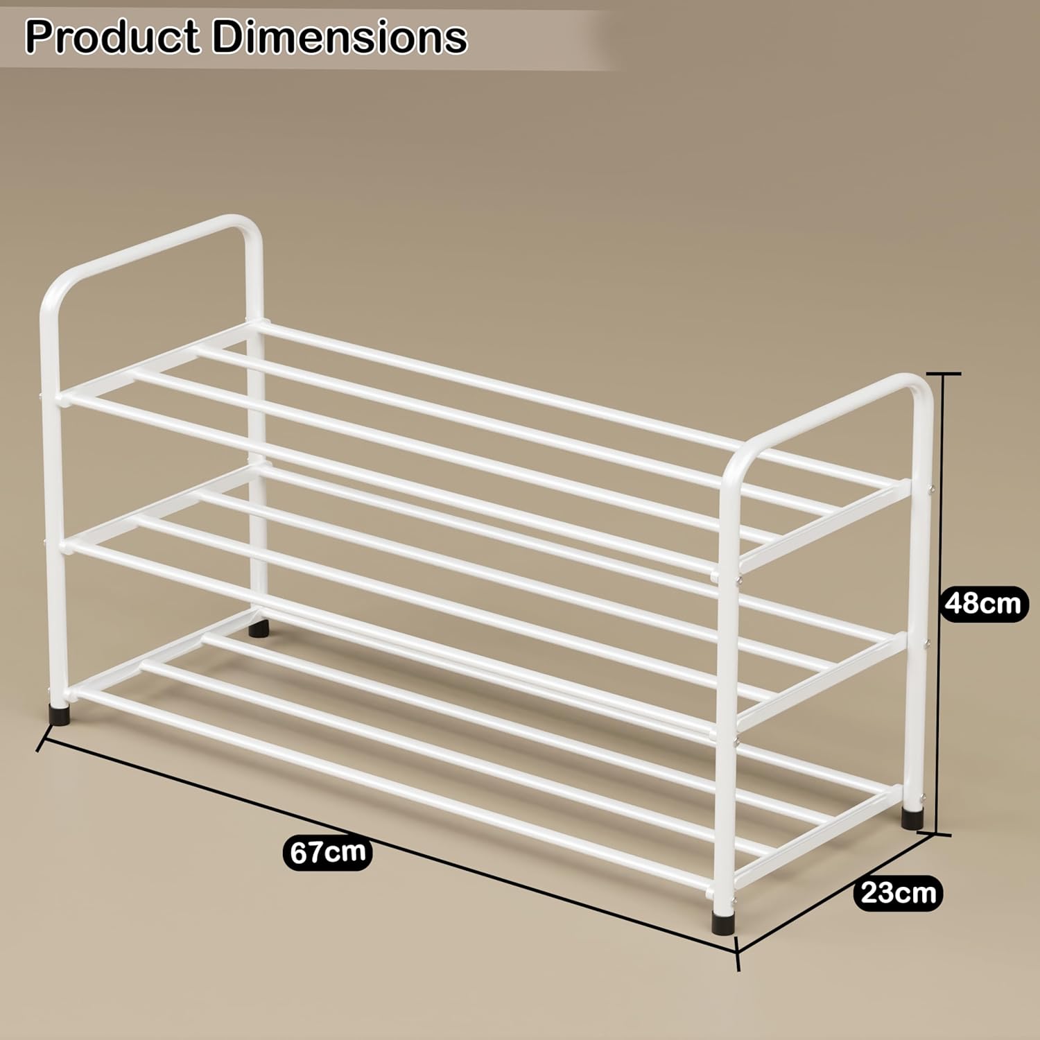 Shoe Rack/Open Display Rack | (White/Metal)