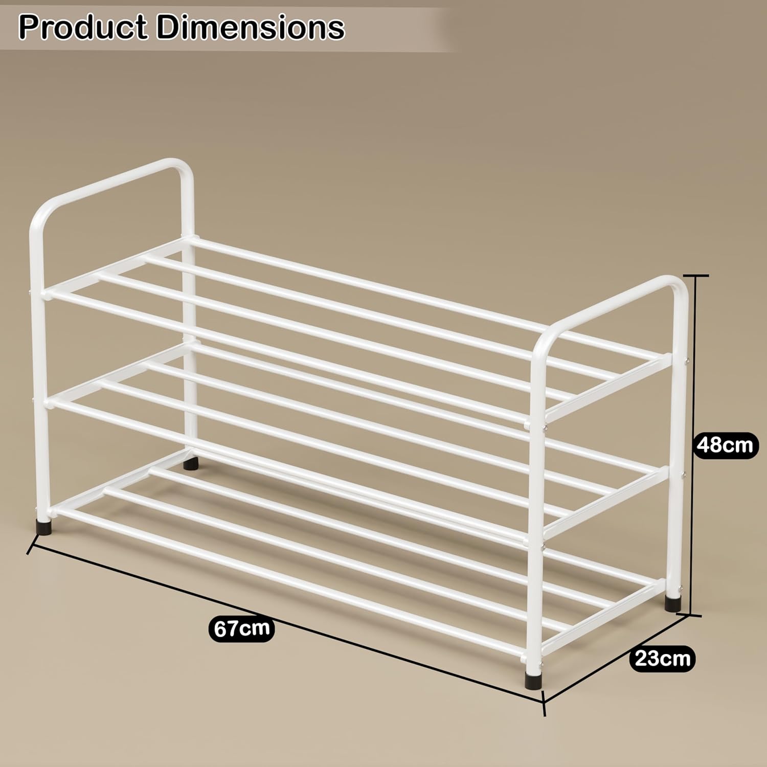 Lukzer Metal Shoe Rack & Open Display Shelf – Durable Storage Organizer
