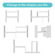 Lukzer Adjustable 5-Tier Bookshelf Multi-Functional Storage Rack Engineered Wood (MR-011/Oak Light)