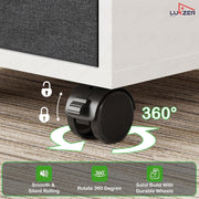 Lukzer 5-Drawer Engineered Wood Storage Cabinet with Fabric Bins & Wheels (MR-027/White)
