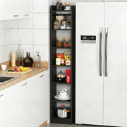 Lukzer 6 Layer Engineered Wood Bookshelf Multipurpose Rack (MR-005/Black)