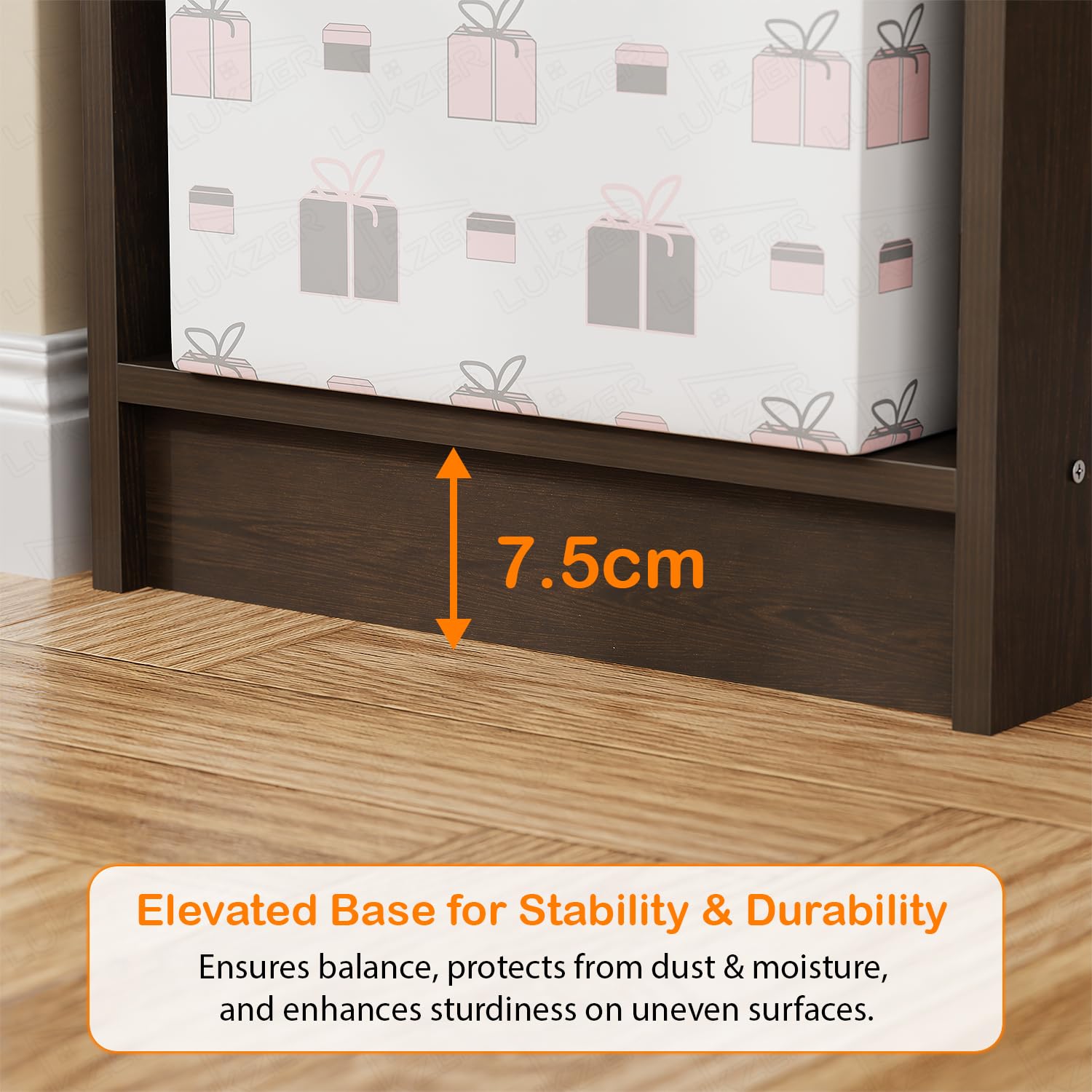 Lukzer Multipurpose Bookshelf Engineered Wood Closed Back Rack (MR-006/Wenge)