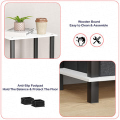 Lukzer 4-Tier Engineered Wood Bookshelf with Fabric Drawer (MRM-001/White)