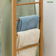 Lukzer Rectangular Bamboo Coat Rack With Hanging Rail & 2 Shelves (CH-495)
