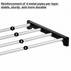 Lukzer Dual-Material Shoe Rack – Silver & Black, 3/4/5/6-Layer Storage Organizer