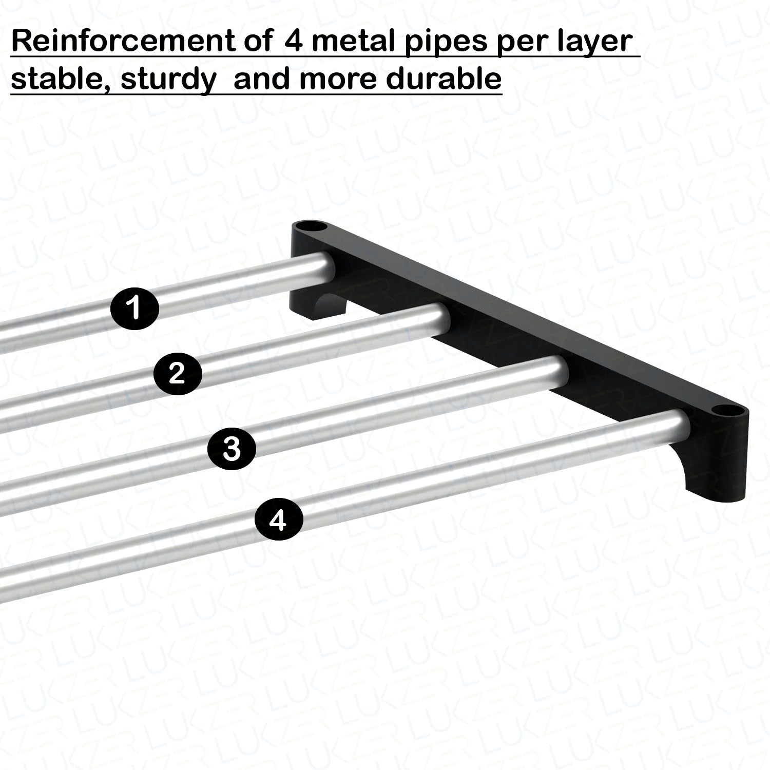 Lukzer Dual-Material Shoe Rack – Silver & Black, 3/4/5/6-Layer Storage Organizer