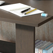 Lukzer Engineered Wood Modern Computer Desk with Bookshelf Study Table (ST-004/Wenge)
