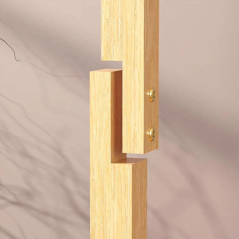 Lukzer Bamboo Freestanding Coat Hanger Stand with 8 Hooks (CH-493)