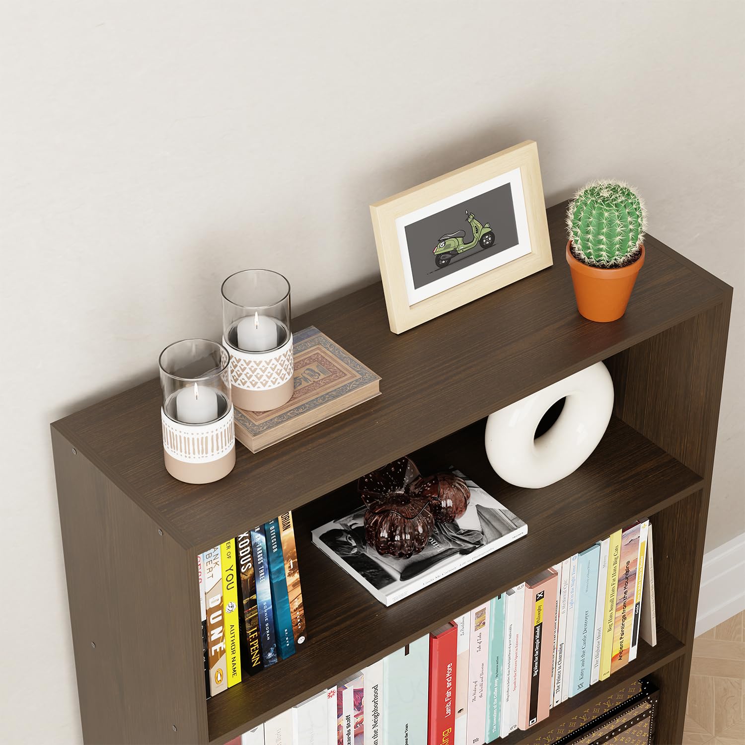 Lukzer 3‑Tier Engineered Wood Multipurpose Open Storage Organizer (MR‑014/Wenge)