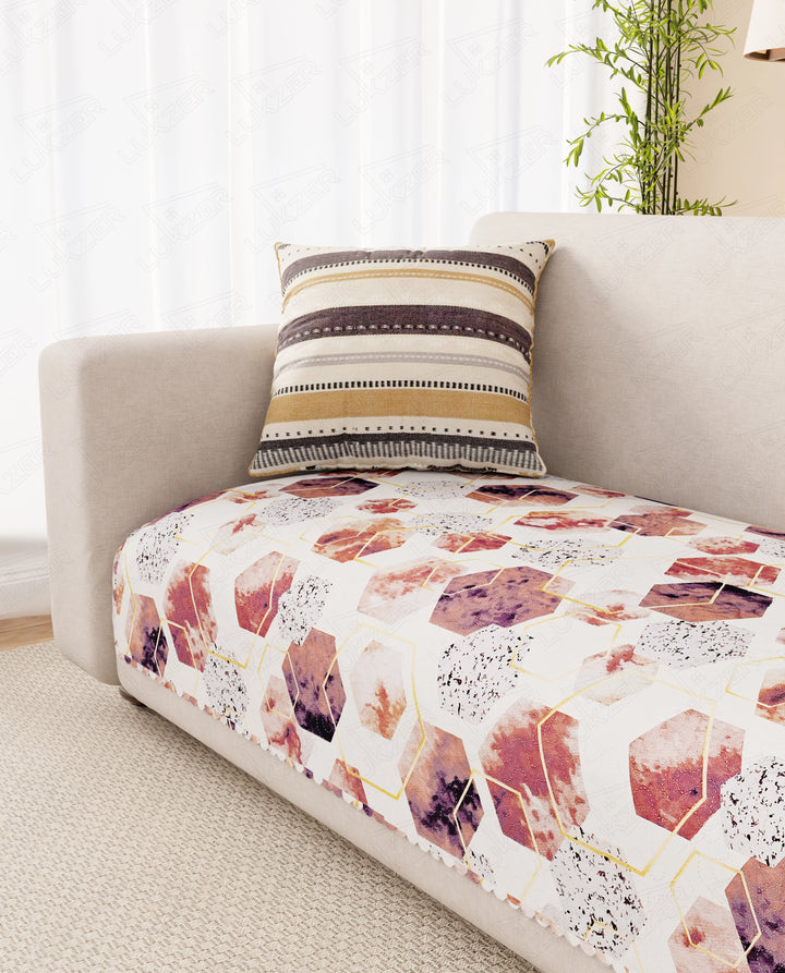 Lukzer Quilted Reversible Marble Mesh Sofa Mat with WaveEdge Ultrasonic Cut (ONLY SEAT COVER) - SC-204-01WE
