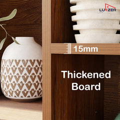 Lukzer Engineered Wood 5 Shelves Open Cabinet Bookshelf & Storage Organiser (MR-026/Oak Brown)