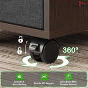 Lukzer 5-Drawer Engineered Wood Storage Cabinet with Fabric Bins & Wheels (MR-027/Wenge)