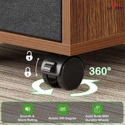 Lukzer 5-Drawer Engineered Wood Storage Cabinet with Fabric Bins & Wheels (MR-027/Oak Brown)