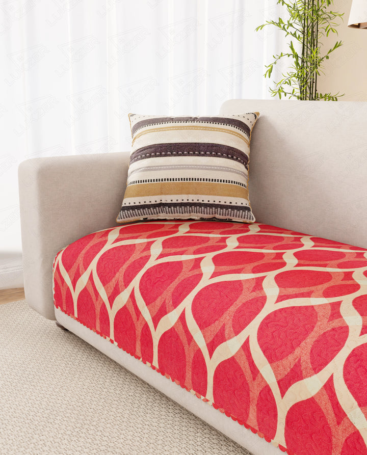 Lukzer Quilted Reversible Dessert Jewel Sofa Mat with WaveEdge Ultrasonic Cut (ONLY SEAT COVER) - SC-202-01WE