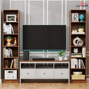 Lukzer Multipurpose Bookshelf Engineered Wood Closed Back Rack (MR-006/Oak Brown)