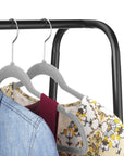 Metal Clothes Rack - Multi-Purpose Portable Garment Organizer Stand 5+1 Layer Rail with Storage Rack (A-Style/150x100x39.5cm)