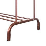 Lukzer Metal Cloth Stand with 2 Hanging Rods & Storage Shelf (MGS-002/Rose Gold)