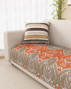 Lukzer Quilted Reversible Royal Petals Sofa Mat with WaveEdge Ultrasonic Cut (ONLY SEAT COVER) - SC-219-01WE