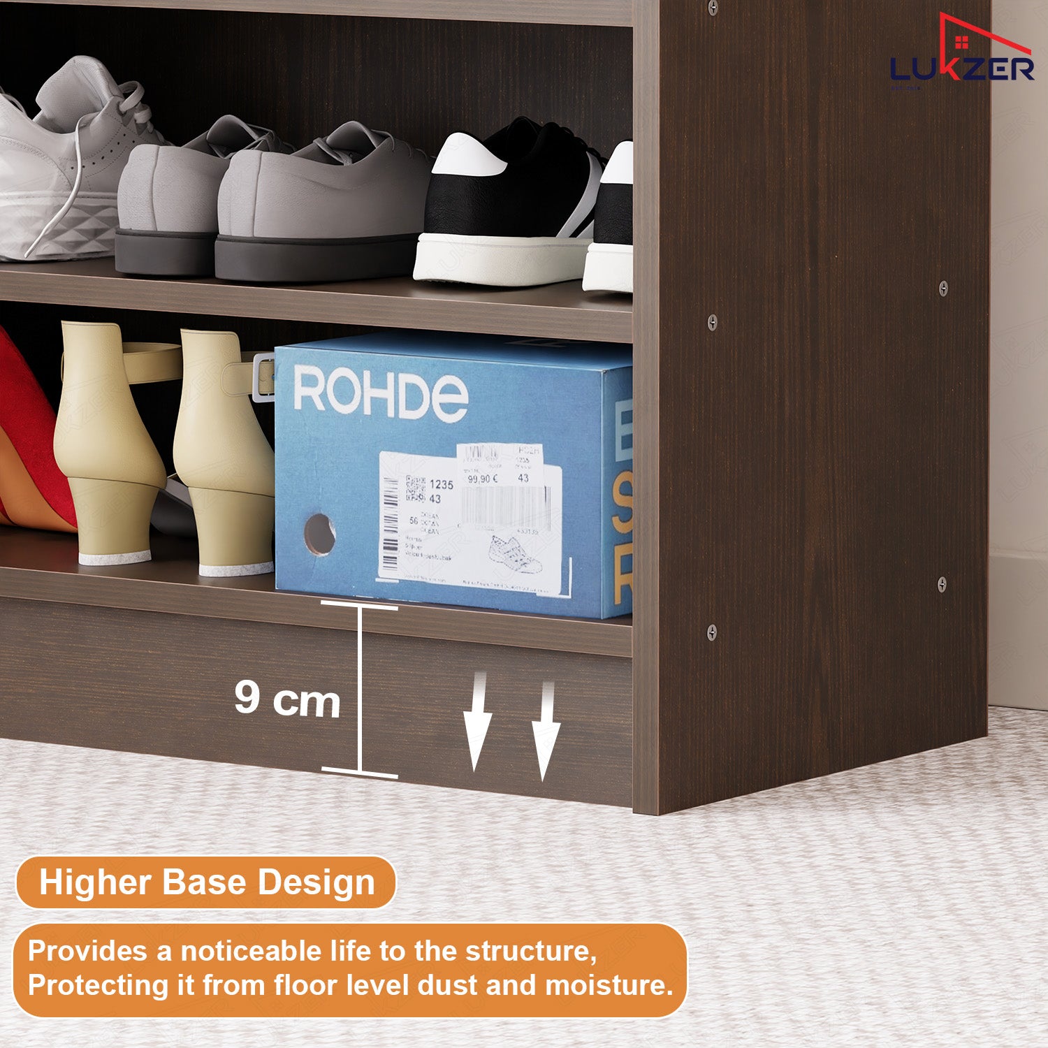 Lukzer Heavy-Duty 6 Layer Open Shoe Organizer Rack Stand (SR-005/Wenge)