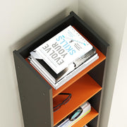 Lukzer 6 Layer Dual Tone Engineered Wood Bookshelf Multipurpose Rack (MR-005/Charcoal Ember)