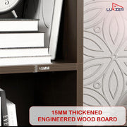 Lukzer 4 Layer Engineered Wood Storage Cabinet with Open Display Rack (MR-023/Wenge)