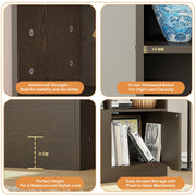 Lukzer 12 Open Cube Bookcase with Push Latch Doors & 2 Bottom Shelf (MR-033/Wenge)