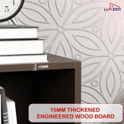 Lukzer 3 Layer Engineered Wood Storage Cabinet with Open Display Rack (MR-022/Wenge)