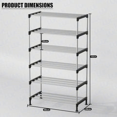 Lukzer Easy DIY Metal & Plastic Bookshelf/Storage Organizer – Black & Silver (3/4/5/6 Layers)