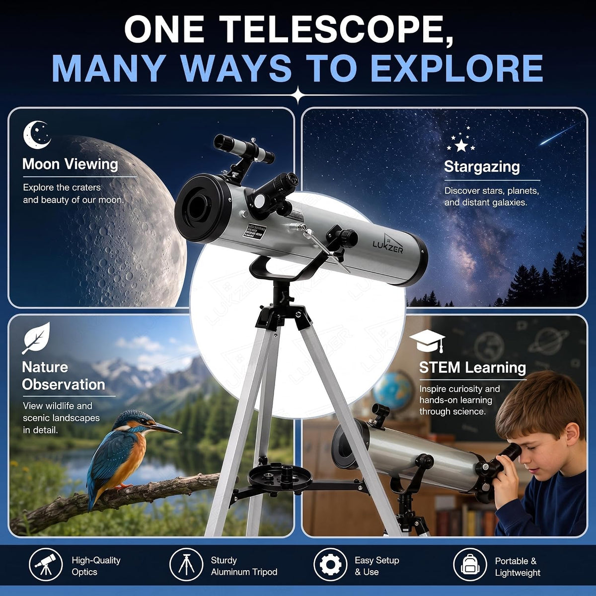 Lukzer F70076 Astronomical Reflector Telescope