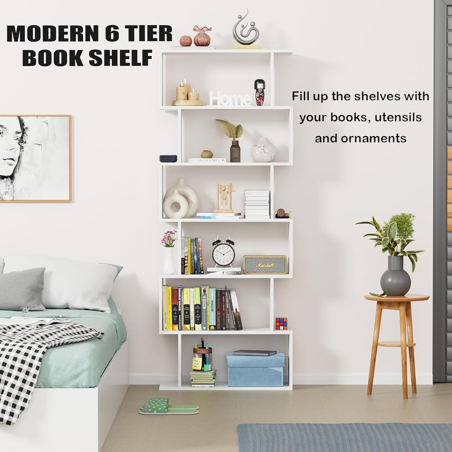 S-Shaped Ladder Bookshelf/Open Display Rack | (MR-002)