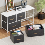 Lukzer 5-Drawer Fabric Storage Organizer for Closet (MMR-003/White & White)