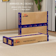 Lukzer L-Shape Electric Height Adjustable Study Desk (EST-001/Black & Oak Brown)